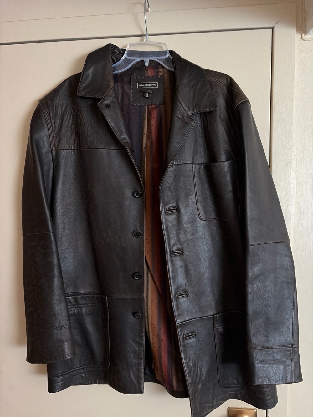 Men's Brown Leather Jacket island soft